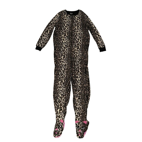 Nick and Nora Footed Pajamas M One Piece‎ Romper Full Zip Cat Print Sleeper - Picture 1 of 8